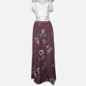 Floral Maxi Skirt Ethereal Fairy Core Boho Romantic Long Flowy Hippie Clean Girl